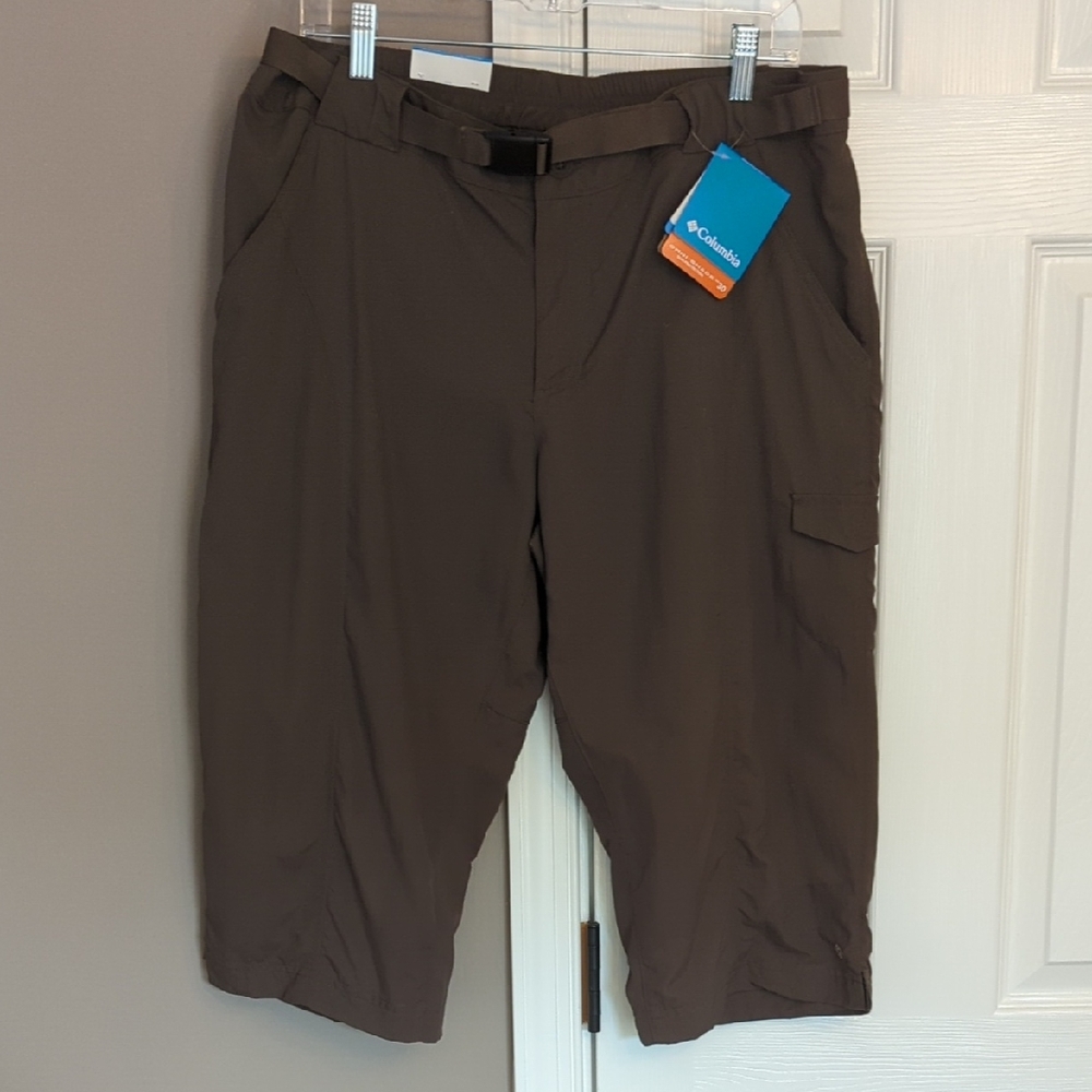 Columbia Omni-Shade Women's Chocolate Relaxed Fit Cargo Hiking Outdoorsy Capris